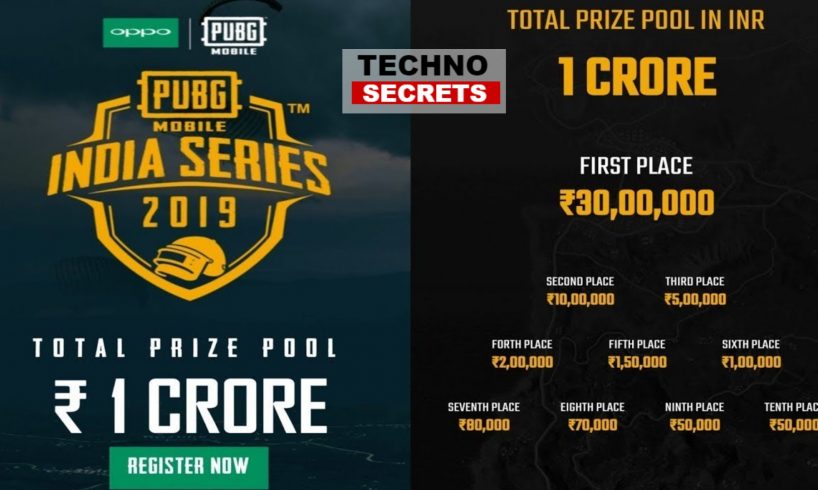 PUBG Mobile tournament Sponsor By Oppo With An Rs. 1 Crore Prize.