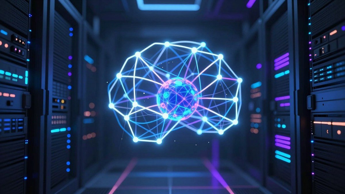 Gemini 4 Carbon cybersecurity AI model illustration with server racks and neural network